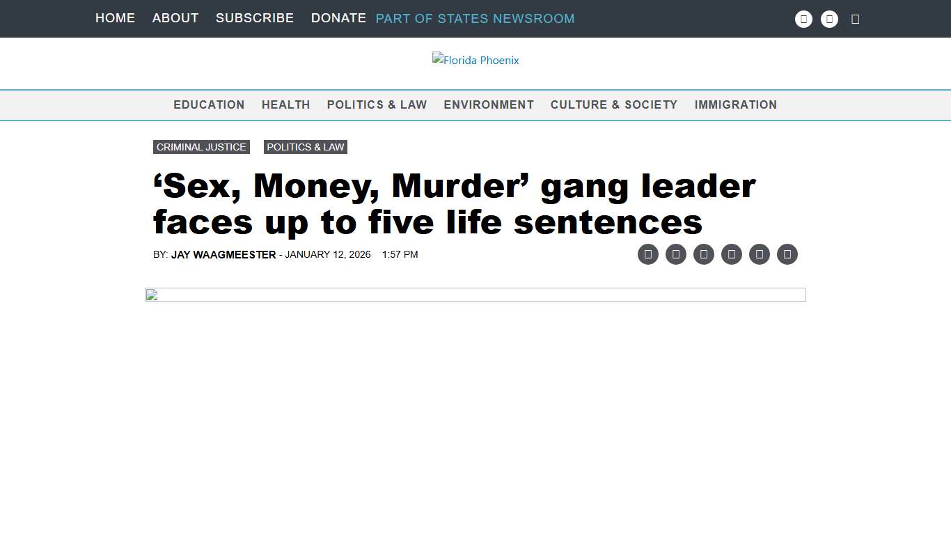 'Sex, Money, Murder' gang leader faces up to five life sentences • Florida Phoenix